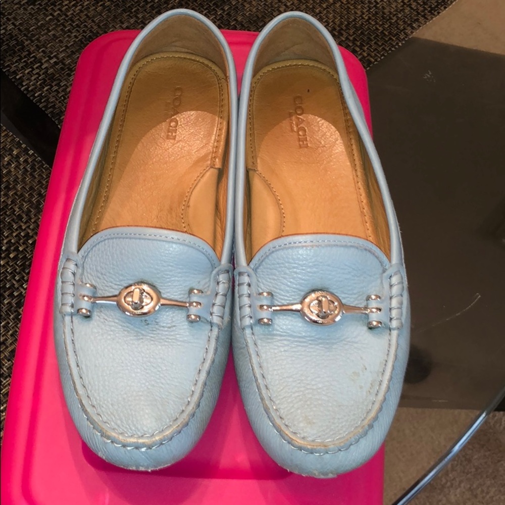 Coach Light Blue Leather Loafer |
